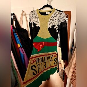 Holiday Spirits Women's Sweater - Black, Green, Red